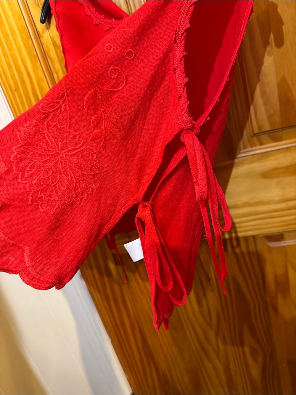 Caroline Constas Red Embroidered Sleeveless Tank Top - Picture 2 of 2